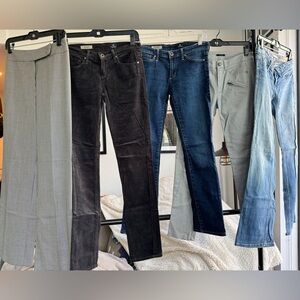 Five Pairs of Jeans/Pants from AG, Escada, Gap, IKKS (Sizes 25/26)